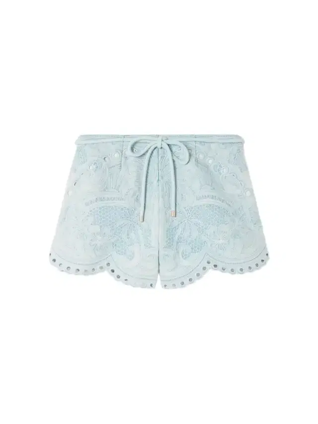 Daylight Scalloped Broderie Anglaise Denim Shorts