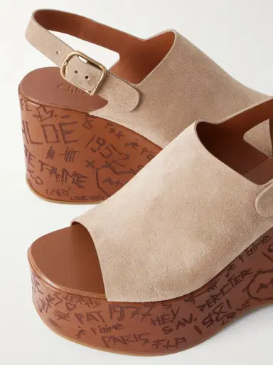 Chloé Maxime Suede Platform Wedge Sandals | Thumbnail 5