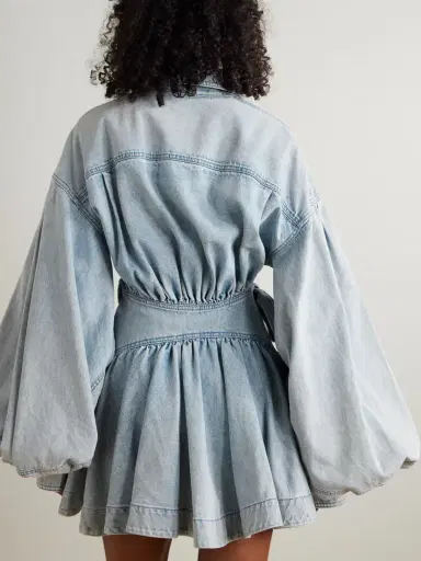 Zimmermann Rebellion Gathered Denim Mini Wrap Dress | Thumbnail 3 Zimmermann Rebellion Gathered Denim Mini Wrap Dress | Thumbnail 3
