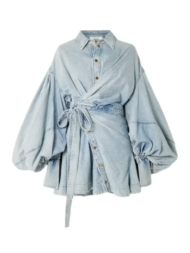 Rebellion Gathered Denim Mini Wrap Dress Rebellion Gathered Denim Mini Wrap Dress