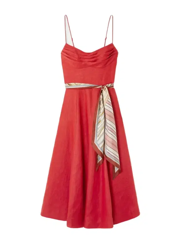 Rebellion Scarf-detailed Linen Midi Dress