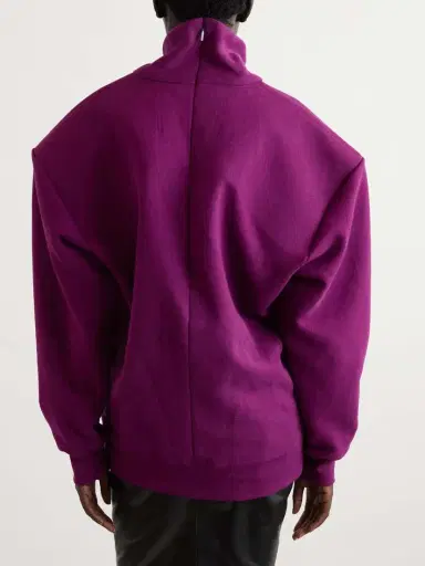 Saint Laurent Cotton-jersey Turtleneck weatshirt | Thumbnail 4