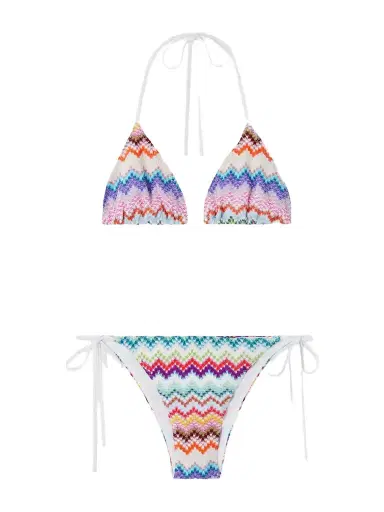 Missoni Mare Striped Metallic Crochet-knit Triangle Bikini | Thumbnail 1 Missoni Mare Striped Metallic Crochet-knit Triangle Bikini | Thumbnail 1