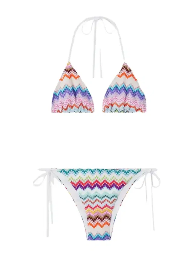 Missoni Mare Striped Metallic Crochet-knit Triangle Bikini
