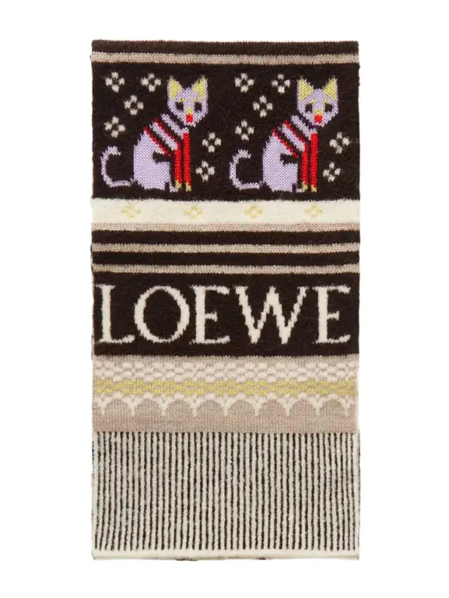 Loewe Intarsia-knit Wool-blend Scarf