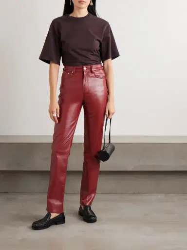 AGOLDE '90s Pinch Waist Long Recycled Leather-blend Straight-leg Pants - 32" | Thumbnail 2 AGOLDE '90s Pinch Waist Long Recycled Leather-blend Straight-leg Pants - 32" | Thumbnail 2