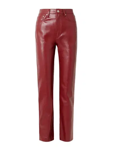 AGOLDE '90s Pinch Waist Long Recycled Leather-blend Straight-leg Pants - 32" | Thumbnail 1 AGOLDE '90s Pinch Waist Long Recycled Leather-blend Straight-leg Pants - 32" | Thumbnail 1