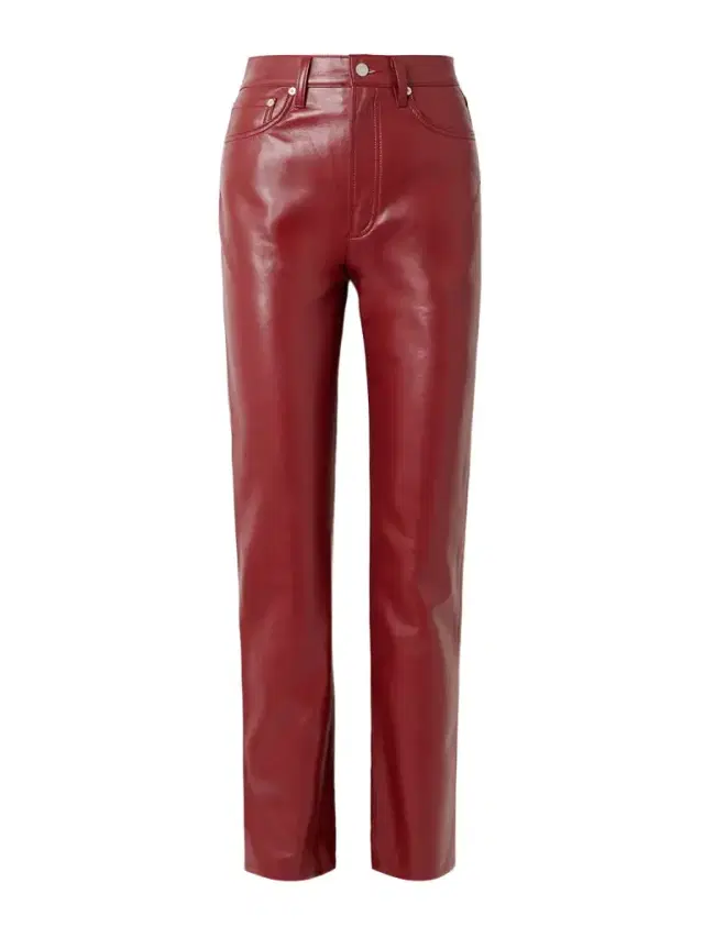 '90s Pinch Waist Long Recycled Leather-blend Straight-leg Pants - 32"