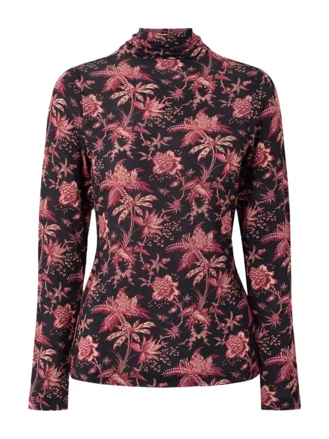 Aurelia Floral-print Stretch-jersey Turtleneck Top
