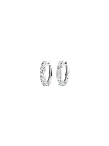 Wish Fine Jewelry 0.50ct Diamond 14k White Gold Hoops | Thumbnail 1