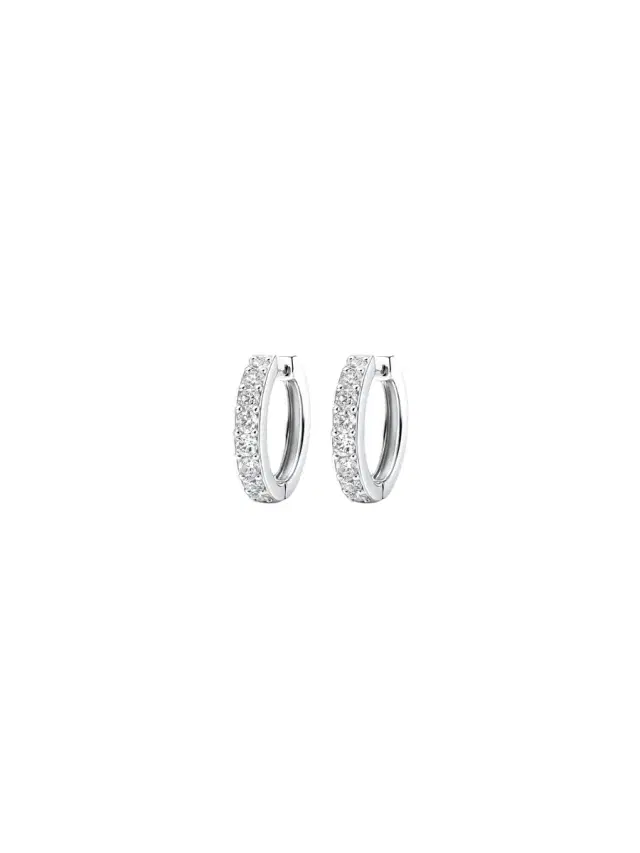 Wish Fine Jewelry 0.50ct Diamond 14k White Gold Hoops