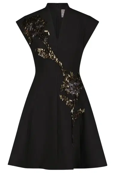Lela Rose Fishing Lures Embroidered Mini Dress | Thumbnail 1