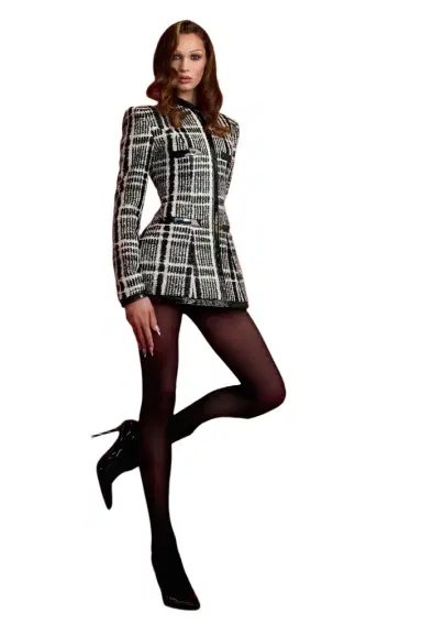 LaQuan Smith Tailored Dress with Combo Detail | Thumbnail 1