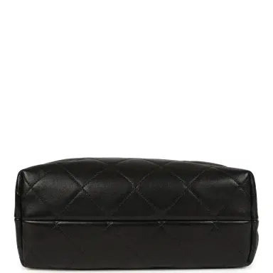 Chanel Chanel Coco Shopping Bag Dark Grey Suede and Black Shiny Lambskin Brushed Gold Hardware | Thumbnail 6