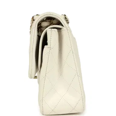 Chanel Chanel Medium Classic Double Flap White Caviar Light Gold Hardware | Thumbnail 3 Chanel Chanel Medium Classic Double Flap White Caviar Light Gold Hardware | Thumbnail 3