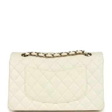 Chanel Chanel Medium Classic Double Flap White Caviar Light Gold Hardware | Thumbnail 4 Chanel Chanel Medium Classic Double Flap White Caviar Light Gold Hardware | Thumbnail 4