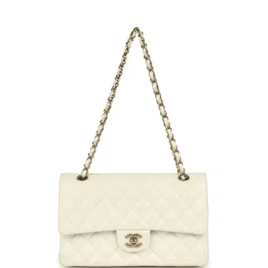 Chanel Chanel Medium Classic Double Flap White Caviar Light Gold Hardware | Thumbnail 7 Chanel Chanel Medium Classic Double Flap White Caviar Light Gold Hardware | Thumbnail 7