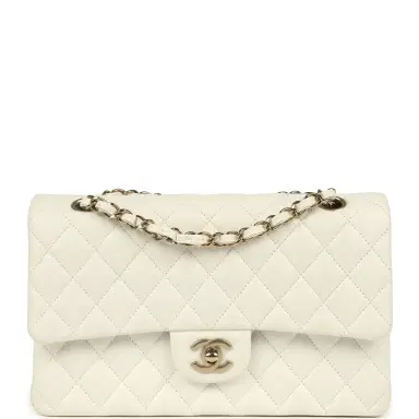 Chanel Chanel Medium Classic Double Flap White Caviar Light Gold Hardware | Thumbnail 1 Chanel Chanel Medium Classic Double Flap White Caviar Light Gold Hardware | Thumbnail 1