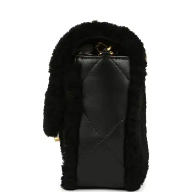 Chanel Chanel Medium Shearling Flap Bag Black Lambskin Brushed Gold Hardware | Thumbnail 3 Chanel Chanel Medium Shearling Flap Bag Black Lambskin Brushed Gold Hardware | Thumbnail 3