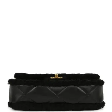 Chanel Chanel Medium Shearling Flap Bag Black Lambskin Brushed Gold Hardware | Thumbnail 6 Chanel Chanel Medium Shearling Flap Bag Black Lambskin Brushed Gold Hardware | Thumbnail 6