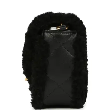 Chanel Chanel Mini Shearling Flap Bag Black Lambskin Brushed Gold Hardware | Thumbnail 3 Chanel Chanel Mini Shearling Flap Bag Black Lambskin Brushed Gold Hardware | Thumbnail 3