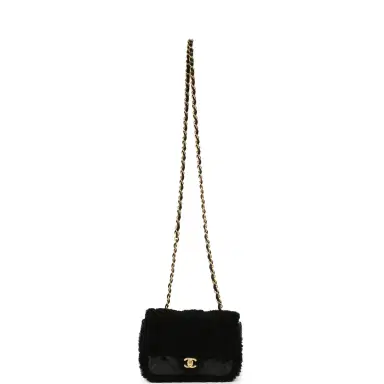 Chanel Chanel Mini Shearling Flap Bag Black Lambskin Brushed Gold Hardware | Thumbnail 7 Chanel Chanel Mini Shearling Flap Bag Black Lambskin Brushed Gold Hardware | Thumbnail 7