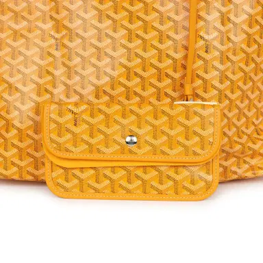 goyard Goyard Goyardine Yellow Saint Louis GM Tote Bag Palladium Hardware | Thumbnail 6
