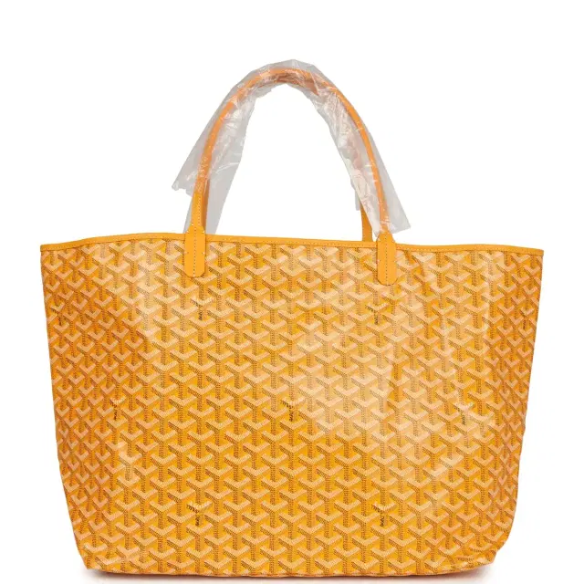 goyard Goyard Goyardine Yellow Saint Louis GM Tote Bag Palladium Hardware