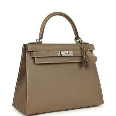 HERMÈS Hermes Kelly Sellier 28 Etoupe Epsom Palladium Hardware | Thumbnail 2 HERMÈS Hermes Kelly Sellier 28 Etoupe Epsom Palladium Hardware | Thumbnail 2