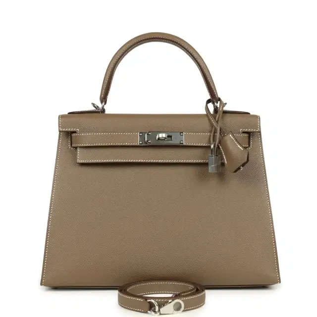 hermes Hermes Kelly Sellier 28 Etoupe Epsom Palladium Hardware