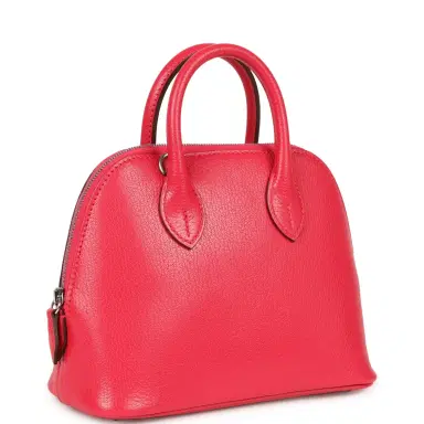 HERMÈS Hermes Mini 1923 Bolide Rose Extreme Chevre Chamkila Palladium Hardware | Thumbnail 2 HERMÈS Hermes Mini 1923 Bolide Rose Extreme Chevre Chamkila Palladium Hardware | Thumbnail 2