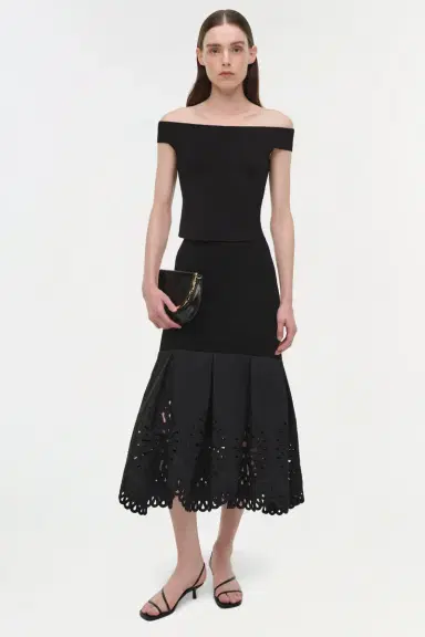 Simkhai Eveletta Embroidered Knit Midi Skirt | Thumbnail 3 Simkhai Eveletta Embroidered Knit Midi Skirt | Thumbnail 3