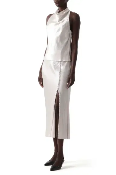 Jason Wu Collection WASHED TWILL BIAS SLIP PENCIL MIDI SKIRT | Thumbnail 2
