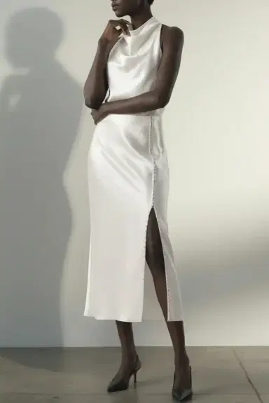 Jason Wu Collection WASHED TWILL BIAS SLIP PENCIL MIDI SKIRT | Thumbnail 1