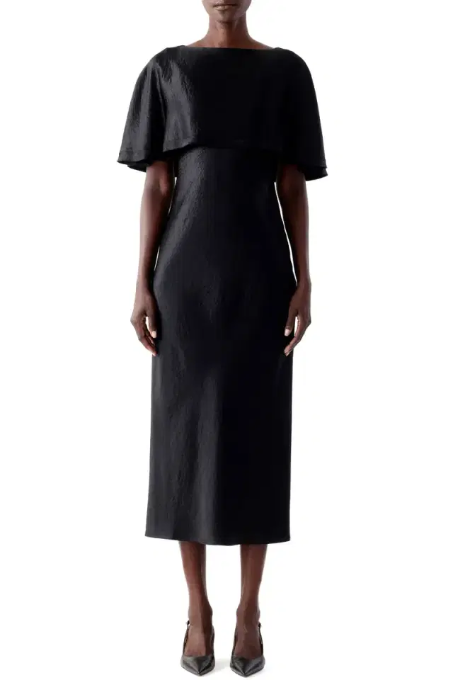 Jason Wu Collection WASHED TWILL CAPE MIDI DRESS