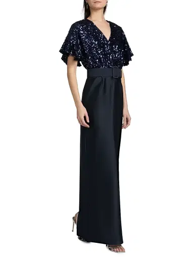 SACHIN & BABI Women's Marlene Sequin-Embellished Belted Gown - Midnight - Size 0 | Thumbnail 2 SACHIN & BABI Women's Marlene Sequin-Embellished Belted Gown - Midnight - Size 0 | Thumbnail 2