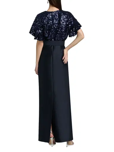 SACHIN & BABI Women's Marlene Sequin-Embellished Belted Gown - Midnight - Size 0 | Thumbnail 5 SACHIN & BABI Women's Marlene Sequin-Embellished Belted Gown - Midnight - Size 0 | Thumbnail 5