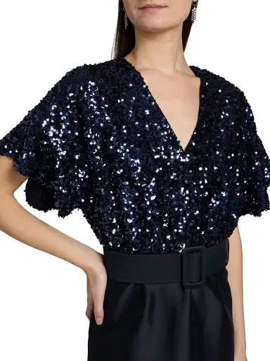 SACHIN & BABI Women's Marlene Sequin-Embellished Belted Gown - Midnight - Size 0 | Thumbnail 7 SACHIN & BABI Women's Marlene Sequin-Embellished Belted Gown - Midnight - Size 0 | Thumbnail 7