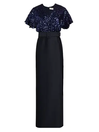 SACHIN & BABI Women's Marlene Sequin-Embellished Belted Gown - Midnight - Size 0 | Thumbnail 1 SACHIN & BABI Women's Marlene Sequin-Embellished Belted Gown - Midnight - Size 0 | Thumbnail 1
