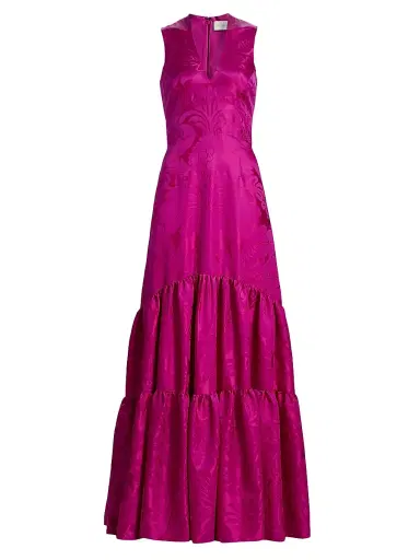 SACHIN & BABI Women's Cella Floral Damask A-Line Gown - Pink Sapphire Damask - Size 12 | Thumbnail 1