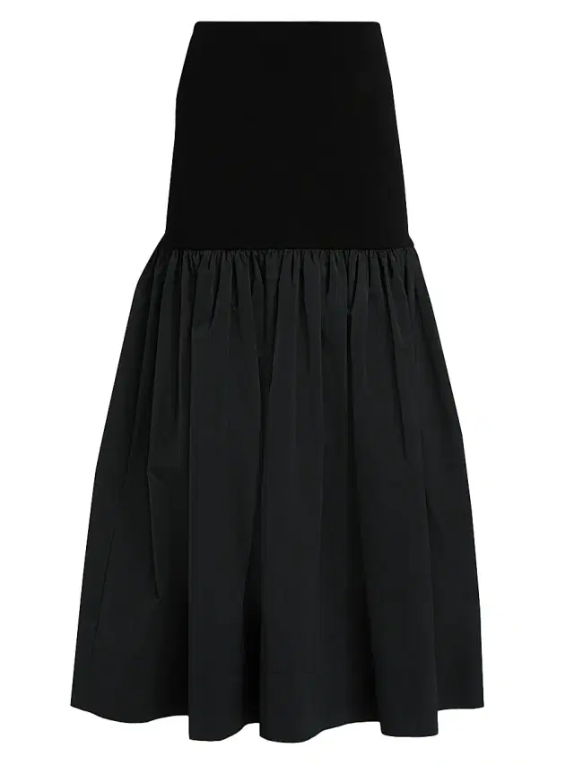 A.L.C. Women's Cami Wool-Blend Fit & Flare Midi-Skirt - Black Navy