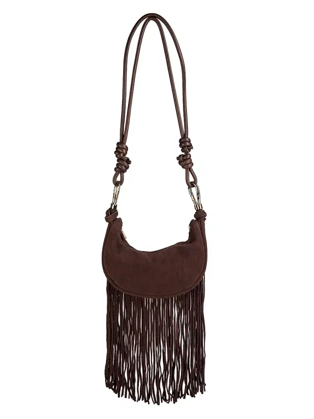 SIMKHAI Women's Avery Fringed Suede Crossbody Bag - Cacao
