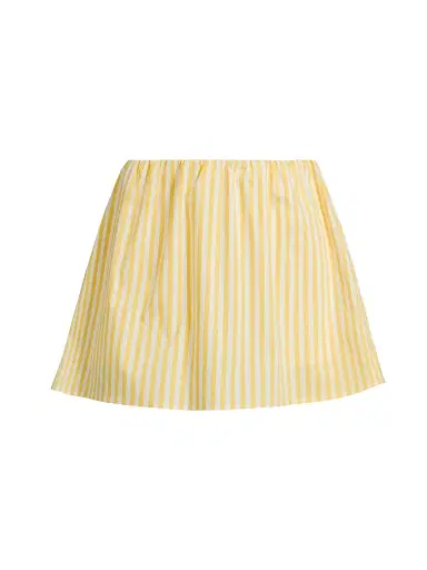 Solid & Striped Women's The Brinley Poplin Miniskirt - Lemon Drop Brule - Size Medium | Thumbnail 1