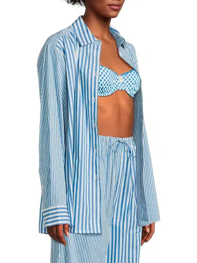 Solid & Striped Women's Avril Striped Poplin Shirt - Cosmic Blue - Size XS | Thumbnail 4 Solid & Striped Women's Avril Striped Poplin Shirt - Cosmic Blue - Size XS | Thumbnail 4
