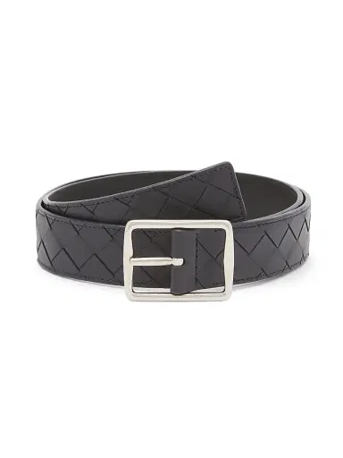 Bottega Veneta Men's Reverso Intrecciato Leather Belt | Thumbnail 1 Bottega Veneta Men's Reverso Intrecciato Leather Belt | Thumbnail 1