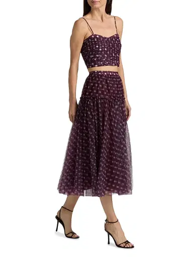 Cinq à Sept Women's Selly Camille Polka Dot Crop Top | Thumbnail 2