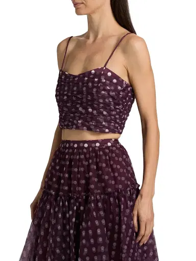 Cinq à Sept Women's Selly Camille Polka Dot Crop Top | Thumbnail 4