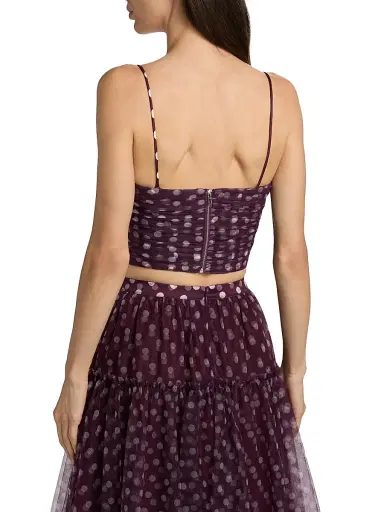 Cinq à Sept Women's Selly Camille Polka Dot Crop Top | Thumbnail 5