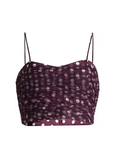 Cinq à Sept Women's Selly Camille Polka Dot Crop Top | Thumbnail 1