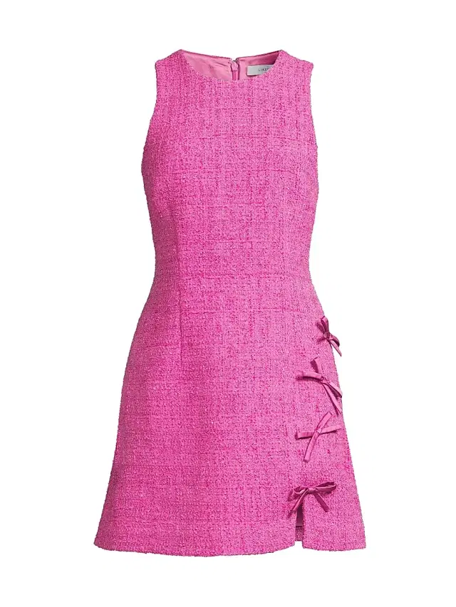 Women's Drop 11 Floriana Bow-Detail Tweed Minidress - Roseberry